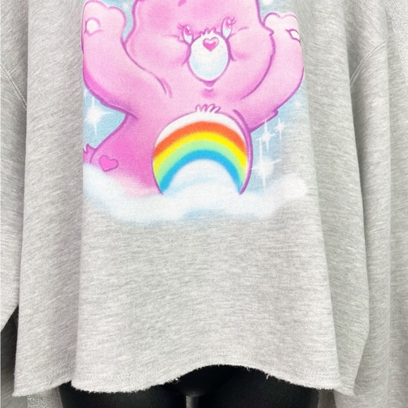 Care Bears NWT Cheer Bear Oversized Crop Top Style Pull-on Crew Neck Sweatshirt - Picture 4 of 12